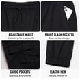 thumbnail image 4 of Quad Seven Boys Joggers Twill Stretch Cargo Pants with Pockets and Elastic Waistband 2 Pack, 4 of 7
