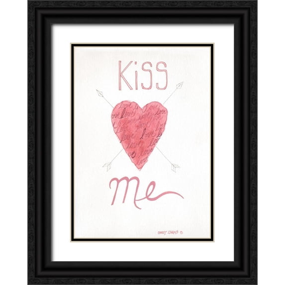 Shamp, Cindy 24x32 Black Ornate Wood Framed with Double Matting Museum Art Print Titled - Kiss Me