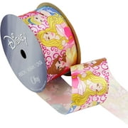 Offray Disney Princesses Craft Ribbon, 1-/2-Inch by 9-Feet, Purple and Pink Scrolls, 1-1/2 Inch x, Purple & Pink