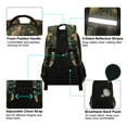 thumbnail image 4 of FORMRS Unisex Backpack Elementary School Travel Bookbag with Reflective Stripes, Brown Floral Rabbits Pattern, 4 of 7