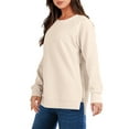 thumbnail image 4 of SHINE UP Sweatshirt for Women Long Sleeve Crewneck Tops Oversized Casual Pullover Shirts with Side Zipper, 4 of 8