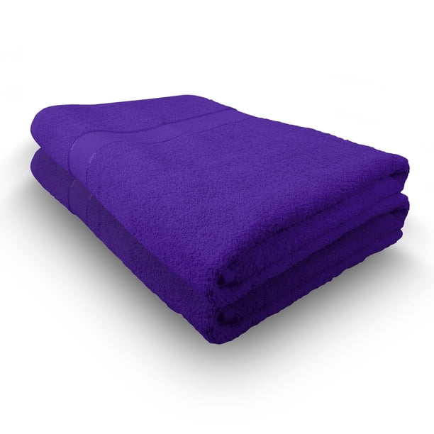 Toalla de Baño Extragrande de Algodón Hipoalergénico I Paquete de 2 Toallas para Baño Color Morado (170 x 90 cm)