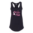 thumbnail image 2 of In October We Wear Pink Awareness Ladies Racerback Tank Top, Black, Small, 2 of 3