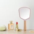thumbnail image 4 of Hand Held Mirror with Handle for Makeup,Small Cute Wood Hand MirrorPink, 4 of 5