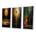 thumbnail image 3 of Designart "Urban Solitude under the Full Moon" Modern Geometric Framed Wall Art Set Of 3 - Black Abstract Geometric Frame Gallery Wall Set For Home Decor, 3 of 6