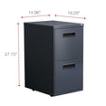 thumbnail image 3 of Alera Two-Drawer Metal Pedestal File, 14.96w x 19.29d x 27.75h, Charcoal -ALEPAFFCH, 3 of 5