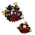 thumbnail image 2 of Halloween Candle Rings Wreaths,Fall Artificial Maple Leaf Wreath Pillar Candle Holder Wreaths Garland,Mini Maple Leaves Wreath,Thanksgiving Decorative Tealight Holder,Autumn Fall Decor,Z_B, 2 of 4