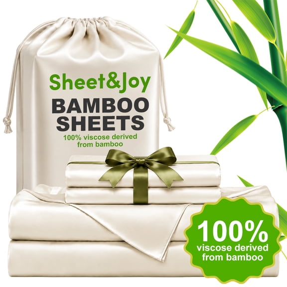 Sheet&Joy 3/4pcs Cooling Bedding - Extra Deep Pocket Breathable And Cooling - Suitable for Hot Sleepers And Sweats