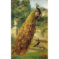 thumbnail image 2 of Hermansen, Olaf August 13x18 Gold Ornate Wood Framed with Double Matting Museum Art Print Titled - Peacocks In The Park, 2 of 4