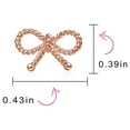 thumbnail image 4 of Bling Jewelry Womens Simple Thin Twist Rope Cable Ribbon Bow Stud Earrings Rose Gold Plated Silver, 4 of 5