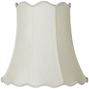 Imperial Shade Creme Medium Scallop Bell Lamp Shade 10" Top x 16" Bottom x 15" Slant x 14.75 High (Spider) Replacement with Harp and Finial