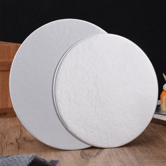HONMEET 24Pcs Mini Cake Rounds Cardboard Silver Display Support Pastries Birthday Parties