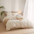 thumbnail image 2 of Duvet Cover King Size Soft Washed Microfiber Ivory Duvet Cover with Zipper, 2 of 9