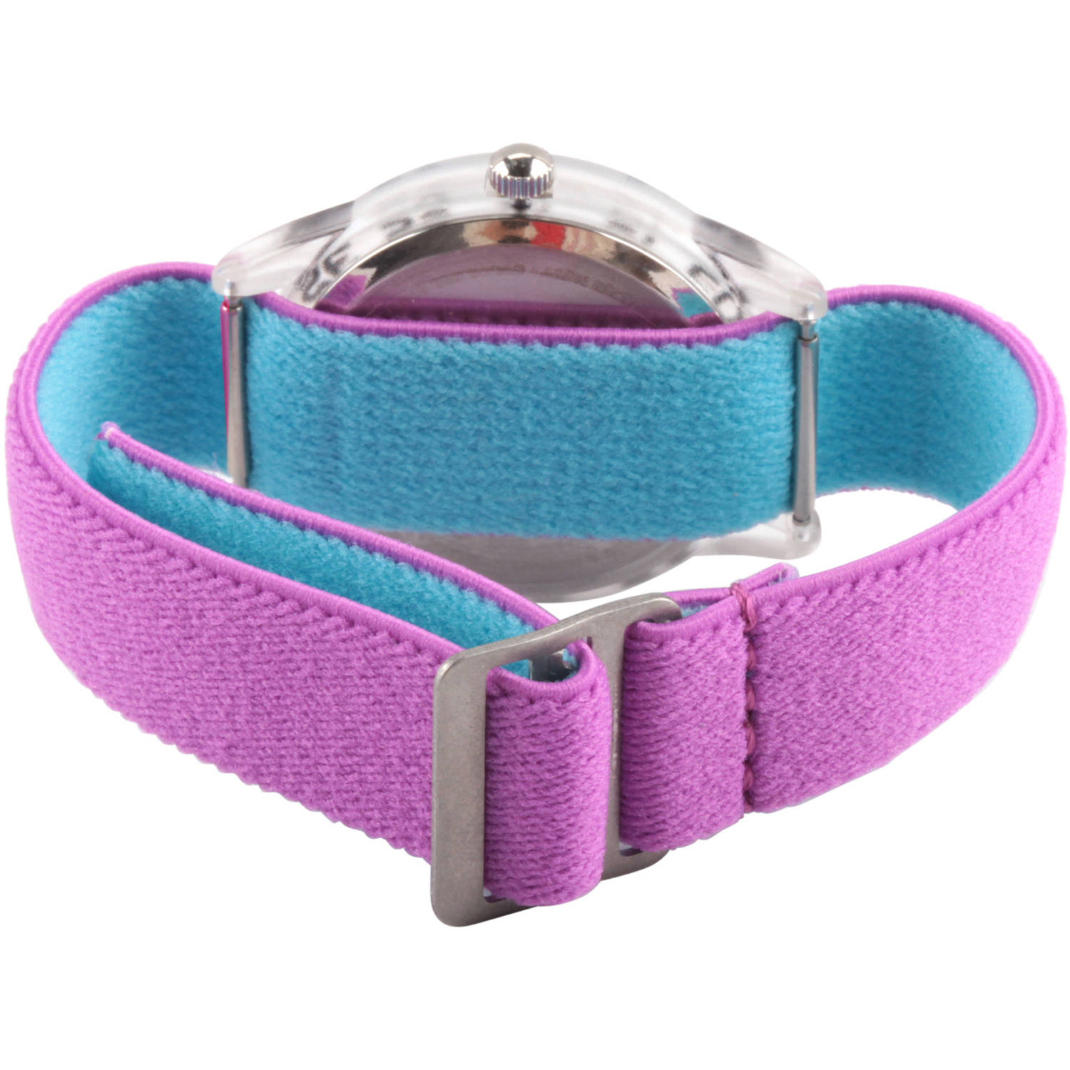Disney Frozen Kids' Plastic Time Teacher Analog Quartz Nylon Strap Watch Clear, Lt Purple - image 2 of 6