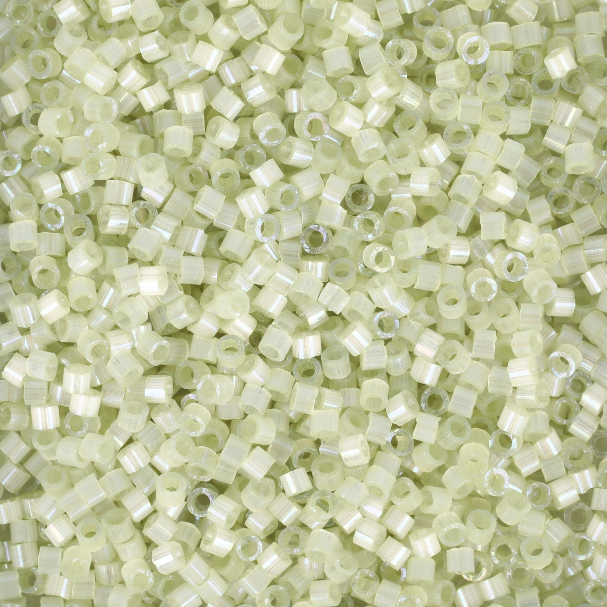 Miyuki Delica Seed Beads – Size 11/0 (1.6 mm), DB1815, Dyed Pale Lime Silk Satin, 7.2 g, Approx. 1440 Beads