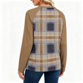thumbnail image 5 of Womens Thermal Tops Plaid Raglan Sleeve Crewneck Casual Loose Long Sleeve Fall Tee Blouse, 5 of 5