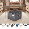 thumbnail image 4 of Organizador de zapatos para clóset contenedores plegables almacenamiento con cubierta transparente soporte con asas gris 2 grande, 4 of 6
