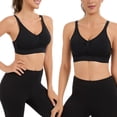 thumbnail image 3 of Women's Plus Size Hollow Out Mesh Sports Bra Wirefree Seamless Thin Padded Yoga Fitness Activewear Black, 3 of 6