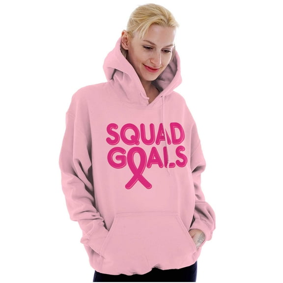 Breast Cancer Awareness Squad Goals Hoodie Sweatshirt Women Brisco Brands S