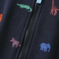 thumbnail image 7 of Toddler Zip Up Hoodie Boy 4T Kids Boys Autumn Animals Cartoon Printed Hooded Zipper Cardigan Hoodie Children's Clothing Z0H-Dark Blue, 5-6 Years, 7 of 7