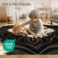 thumbnail image 4 of ODIKA 3'x5' Washable Accent Rug Pet Friendly, Non-Shedding Mat Rugblack Fluid Motion Sophisticated Smalltan Rugsgold Vases Yellow for Bedside, Nursery Room, 4 of 7