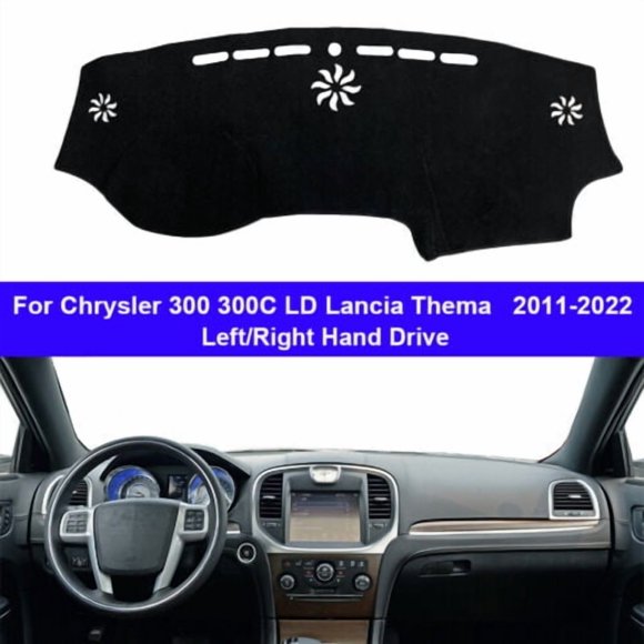 Car Dashboard Protects Cover Dashmat Carpet For Chrysler 300 300C LD Lancia Thema 11-2022 Black