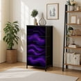thumbnail image 7 of Dresser for Bedroom with 4 Storage Drawers Blurry silk dark purple moody dye texture Wavy irregular bleeding Dressers Chest of Drawers Steel Framed Fabric Closet Organizers for Living Room Hallway, 7 of 7