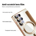 thumbnail image 4 of Dteck Magnetic Wallet Case for Samsung Galaxy S25 Ultra,Shockproof Leather Card Slots Case Built-in Camera Lens Protector Plating TPU Compatible with Mag Safe Back Cover for Galaxy S25 Ultra,Brown, 4 of 7