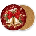 thumbnail image 2 of Christmas Bells Coasters Absorbent Moisture Non-Slip Drink Coaster Ceramic Stone with Cork Base Desktop Protection Prevent Furniture Damage 4PCS Home Decor, 2 of 6