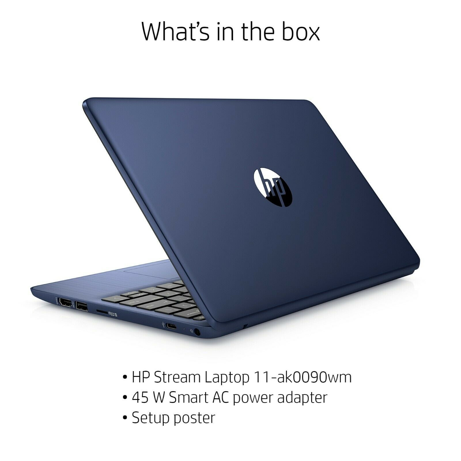 HP Stream 11.6", Celeron N4020, 4GB RAM, 64GB emmc, Royal Blue, Windows 10 Home in S mode, 11-ak0090wm