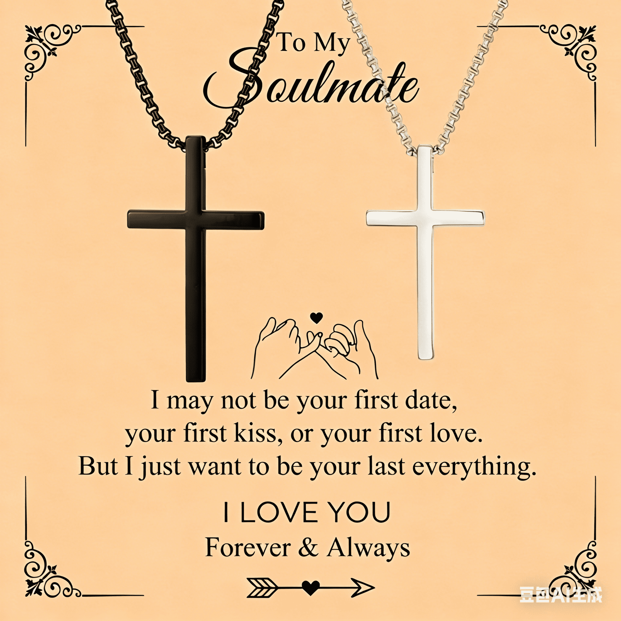 2Pcs Cross Necklace for Couple Religious Faith Cross Pendant Necklace for Women & Men Couples Matching Stainless Steel Necklace Jewelry Gifts for Boyfriend Girlfriend Wife Husband