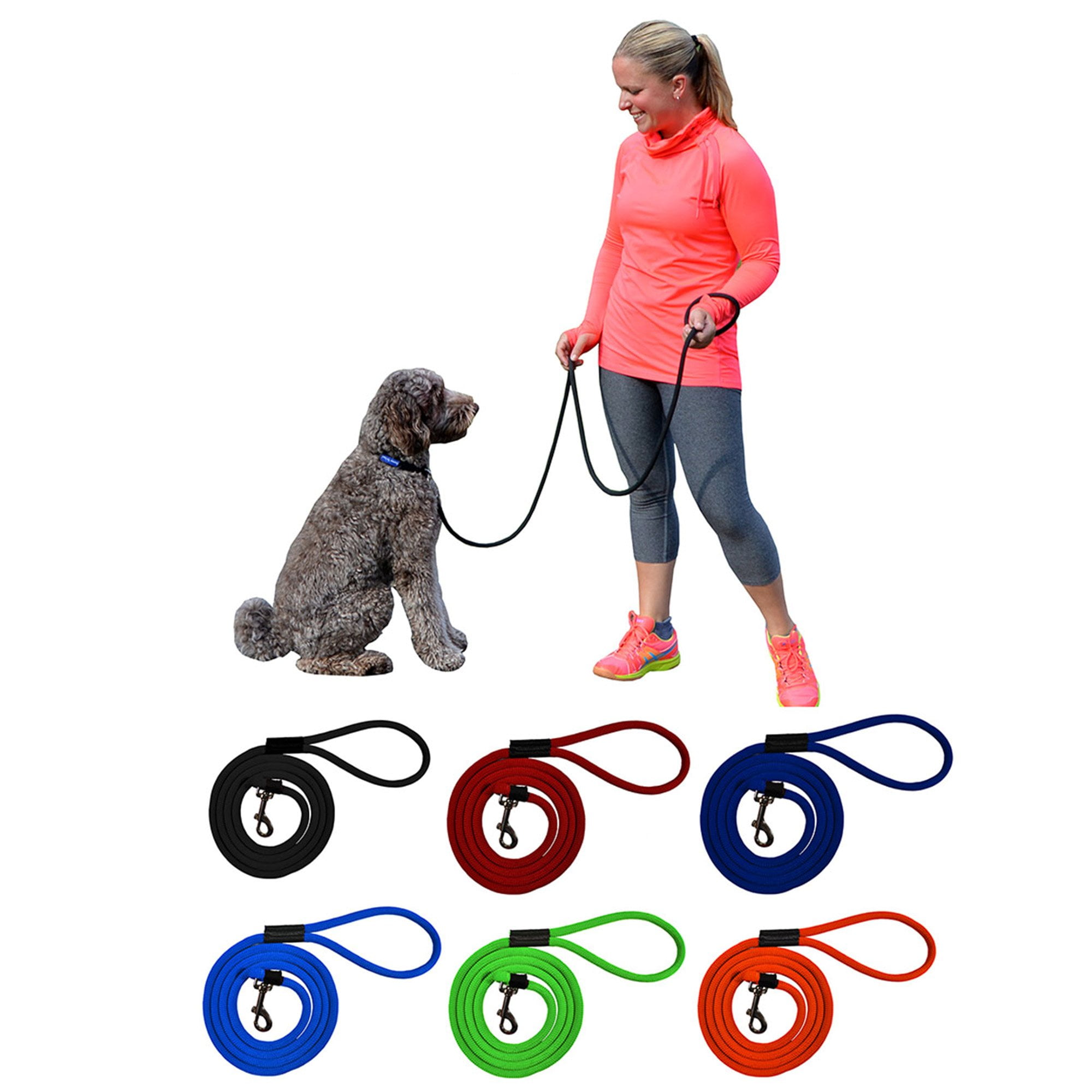 Walking & Training Leash for Medium/Large Two Dogs up to 150lb 360° Swivel No Tangle & Soft Handle Heavy Duty Dual Dog Leash Double Dog Leash for 2 Dogs with Soft Handle