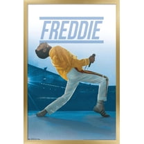 Queen - Freddie Mercury Live Wall Poster, 22.375" x 34", Framed