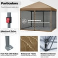 thumbnail image 3 of MASTERCANOPY 10' x 10' Pop-up Canopy Tent Outdoor Screen House Shelter with Mesh Walls, Khaki, 3 of 6