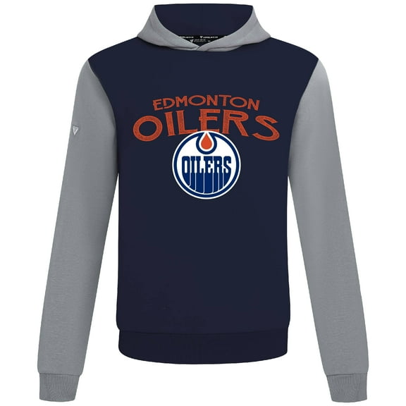 Men's Levelwear Navy/Gray Edmonton Oilers Ultimate Mission Pullover Hoodie