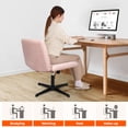 thumbnail image 5 of NEO CHAIR Criss Cross Chair No Wheels Armless&nbsp;Comfy Desk Chair Wide Vanity Makeup&nbsp;Cross Legged Office Adjustable Computer Task for Home Office Fabric (Pink), 5 of 7