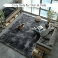 thumbnail image 5 of Pentantan Shag Area Rugs, 5ft x 8ft Soft Fluffy Indoor Carpet for Living Room Bedroom Decor, Dark Gray, 5 of 8