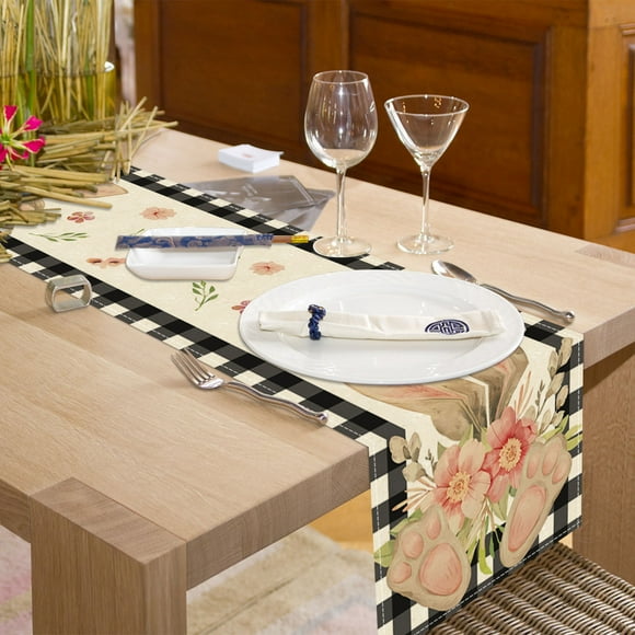 Boovnll Easter Decor, Table Runner Easter Holiday Decoration Table Runner Linen Print Living Room Table Coffee Table Decoration Tablecloth, Easter Decorations, Easter Decorations for Home