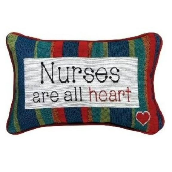 Manual 12.5 x 8.5-Inch Decorative Throw Pillow, Nurses Are All Heart