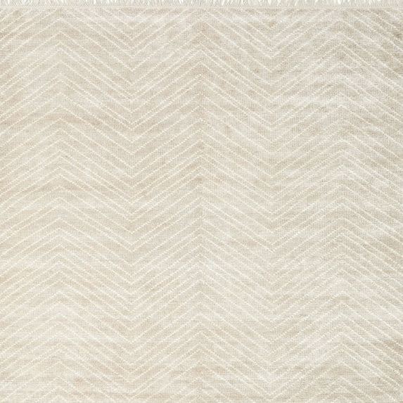 Ahgly Company Machine Washable Indoor Square Contemporary Champagne Beige Area Rugs, 8' Square