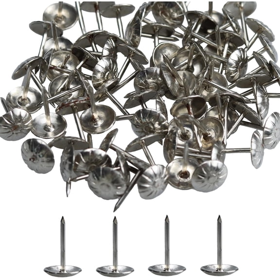Silver Upholstery Tacks, Decorative Furniture Nails Vintage Thumbtacks for DIY Sofa, Chair, Headboard & Other Upholstery Projects