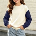 thumbnail image 3 of StSilkitty Boys Girls Long Sleeve Sweatshirts Color Block Crewneck Pullover Tops Fall Winter Warm Clothes Size 2-12, 3 of 9