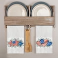 thumbnail image 4 of Stripes Eucalyptus Leaves American Flag Stars Heart Veterans Day Kitchen Towels Dish Towels, 18x26 Inch Decoration Hand Towels Set of 2, 4 of 5