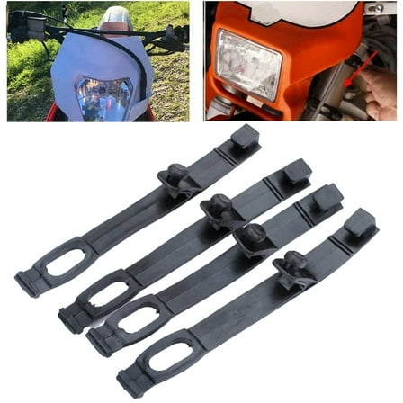 yaaqii 4pcs Motorcycle Headlight Rubber Straps For Dirt Bike Headlamp Brackets Strap