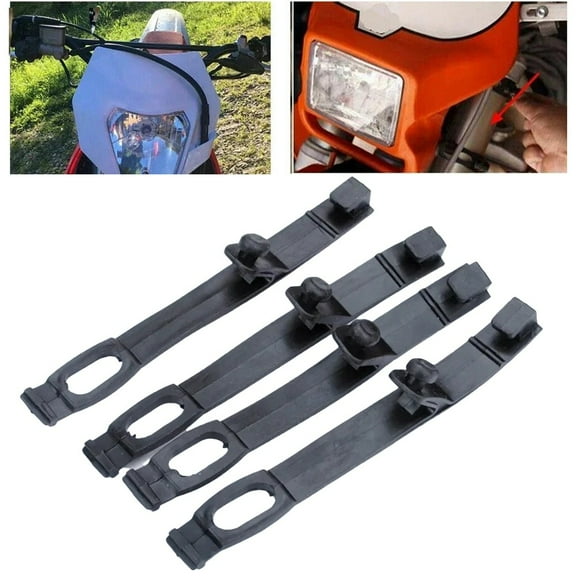 yaaqii 4pcs Motorcycle Headlight Rubber Straps For Dirt Bike Headlamp Brackets Strap