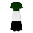 thumbnail image 4 of bnaln Casual Midi Dress Women Short Sleeve Crew Neck Summe Dress Cute Geometric Graphics Elegant Long Dresses, Women's Loung Loose Beach Dress High Waist Pleat Dresses Going Out, 4 of 4