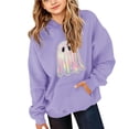 thumbnail image 4 of YunPes Girls Hoodies Oversized Baggy Long Sleeve Sweatshirt Cute Cartoon Ghost Halloween Shirt Teen Fall Winter Daily Wear, 4 of 6