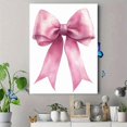 thumbnail image 4 of Qisvanset Framed Canvas Wall Art, 12x16 Inch Pink Bow Coquette Girl Nursery Watercolor Print, 4 of 5