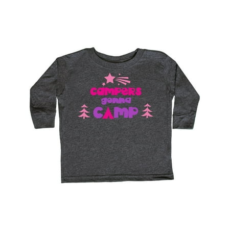 

Inktastic Campers Gonna Camp Stars Trees - Pink Purple Gift Toddler Boy or Toddler Girl Long Sleeve T-Shirt
