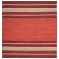thumbnail image 2 of SAFAVIEH Montauk Jobeth Striped Soft Braided Cotton Area Rug, Red/Ivory, 6' x 6' Square, 2 of 6